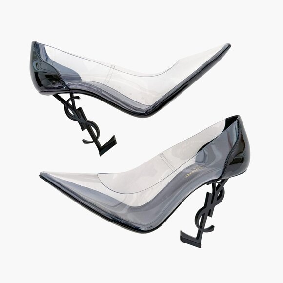 Saint Laurent Opyum 110 YSL Pump EU 39.5 US 9.5 Clear Transparent PVC High Heel - Picture 7 of 14